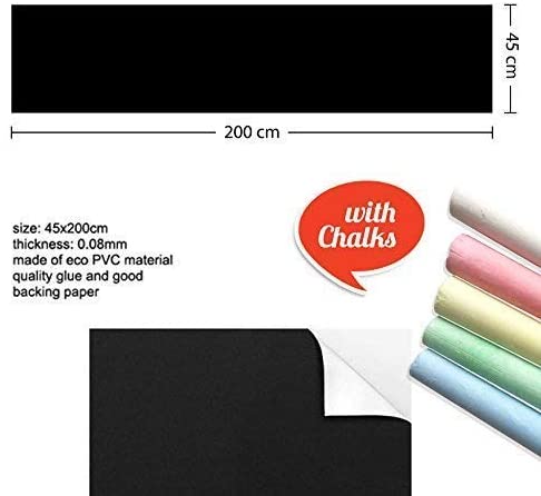 WALPLUS 45x200cm Blackboard Door Mural Decorations Self-Adhesive Peel and Stick Living Room Children Nursery Decals DIY Room Decor Wallpaper Art Home Interior Decoration - Image 4