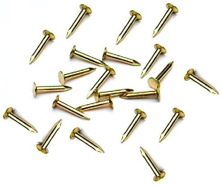 Merriway BH03485 (100 Pcs) Pins for Mini Hinges etc Brass Plated 10 x 1 mm (3/8 Inch Long) - Pack of 100 Pieces