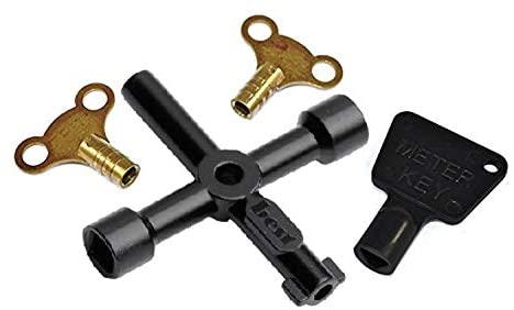 Merriway® BH00936 (4 Pcs) Workshop Assortment of Radiator and Meter Utility Keys - Pack of 4 Pieces, Silver
