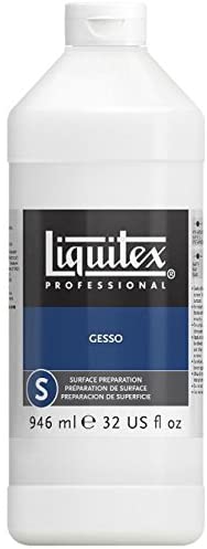 Liquitex Professional Acrylic Medium for Acrylic and Oil Paint White Gesso Surface Prep, 946 ml, 946 ml (Pack of 1)