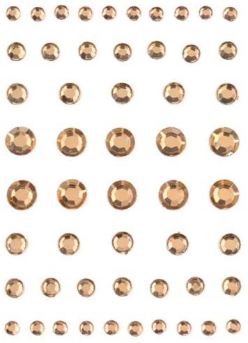 EFCO Strass Acrylic Round Self-Adhesive, Light Topaz, 4/5/6/8 mm, 54-Piece, 21 x 15 x 2 cm