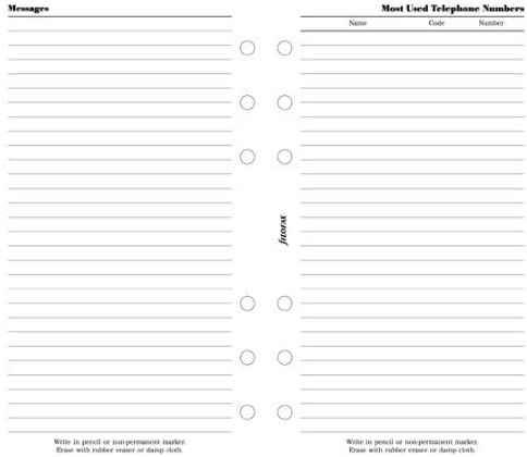Filofax Personal 133614 Important Telephone Number Organizer