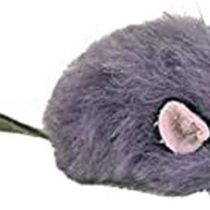 Trixie Plush Mice with Bell for Cat, 5 cm, White/Grey, 2-Piece