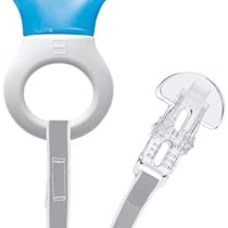 MAM Mini Cooler & Clip, Cooling Component Comforts Teething Babies, Sensitive Gums Massaged by Baby Ring, Long Range Reaches All Baby Teeth, Suitable for 0-3 Years, Blue