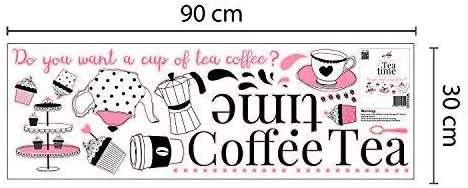 Wallflexi Wall Stickers Tea Time Wall Art Murals Removable Self-Adhesive Decals Nursery Kindergarden Kids Room Restaurant Cafe Hotel Office Home Decoration - Image 4