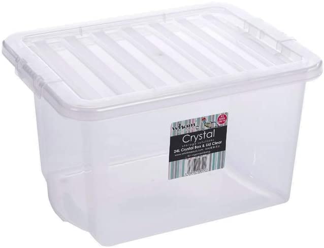 Whatmore Crystal 24 L Box & Lid, Clear, Red