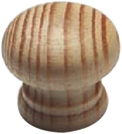 Merriway BH00423 (10 Pcs) Unlacquered Pine Wooden Cupboard Door/Drawer Knobs Drilled for Woodscrew Dowel Screw 50 mm (2 Inch)