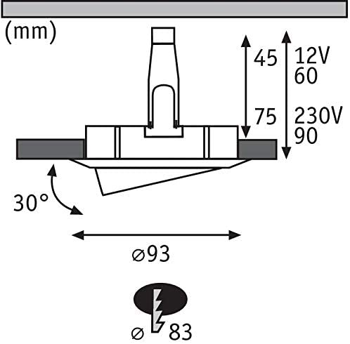 Spot Encastré LED Nova Schwenkbar Kit De Base Orientable Rond 84mm 50° GU10 3x6,5W 3x460lm 230V 2700K Blanc Dépoli