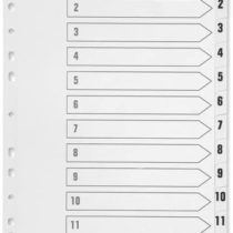 Q-Connect KF01354 1-12 Polypropylene Index A4 Multi Punched - White