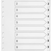 Q-Connect KF01528 A4 Index 1-10 Reinforced Tabbed Multi Punched Board - White/Clear