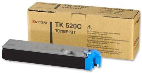 Kyocera TK-520 C Toner Cyan, Original Premium Printer Cartridge 1T02HJCEU0 for FS-C5015N