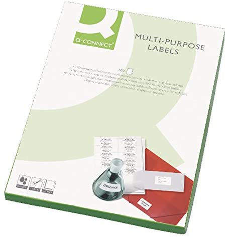 Q-Connect Multi-Purpose Label 199.6x289mm 1 per A4 Sheet Pack of 100 White