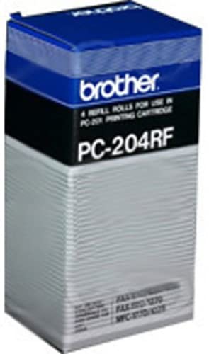 Brother PC-204RF Printing Cartridge Refill Roll, 4 Rolls Pack, Genuine Supplies Black, PC204RF, Yellow