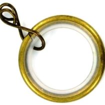Merriway BH03211 Silent Running Metal Curtain Drapery Pole Rod Rings with Loose Eye, Inner Diameter 32mm (1.1/4 inch) Outer Diameter 42mm (1.5/8 inch) - Antique Brass, Pack of 8