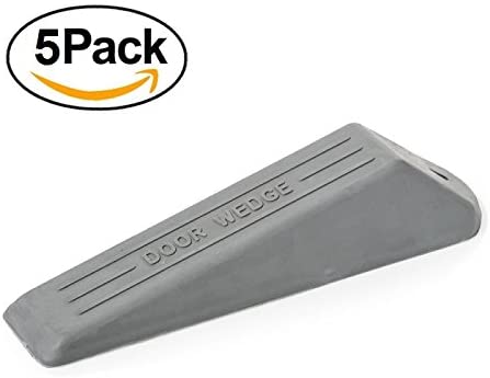 Xfort 5 Pack Heavy Duty Rubber Door Wedge, Non-Slip Door Jammer - Ideal for Homes Offices and Workshops (Grey, Pack of 5) - Image 2