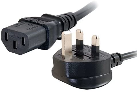 C2G 88513 2 Metre UK Power Cable (IEC320C13 to BS 1363) 6 Foot Kettle Lead/Power Cord, Black, 2M