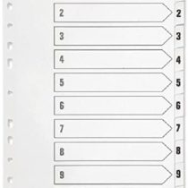 Q Connect A4 1-10 Index Multi Punched Polypropylene - White