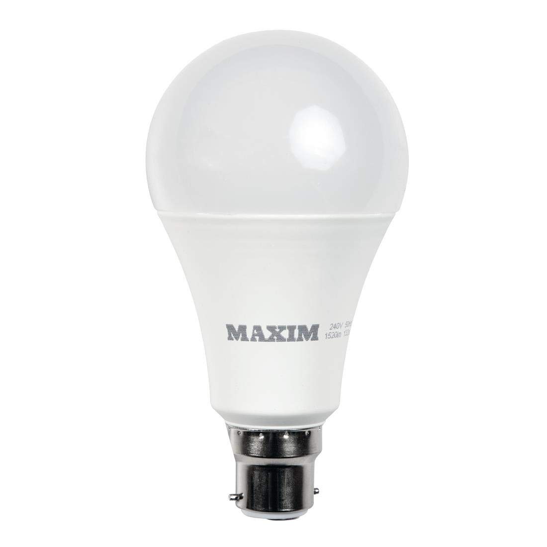 Maxim LED GLS Bayonet Cap (Warm White) - 16watt (100watt) (Pack 10), 100MLGBCWW5X10, Pack of 1 - 10 Count Lightbulbs