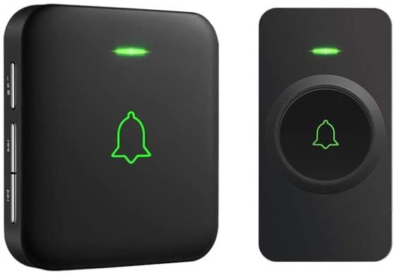 Wireless Doorbell, AVANTEK 1000ft Long Range Door Bells, Mini IP55 Waterproof with 1 Plug-in Receiver, Cordless Doorbell with 5 Levels Volume, 52 Melodies, LED Flash, CB-11 (CR2032 Battery Included)