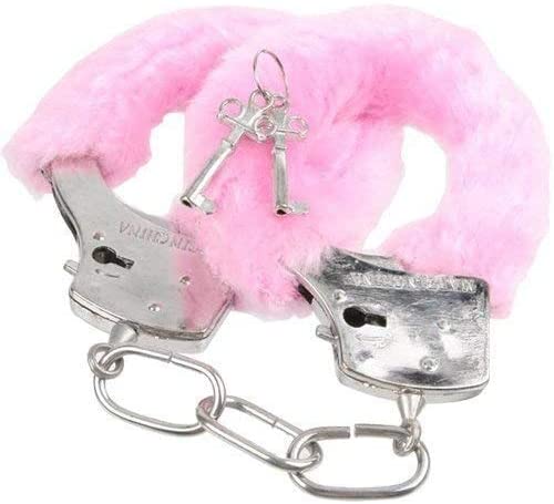 Pink Handcuffs with 2 Keys Police Cosplay Girls Hen Night Out Bridal Bachelorette Ball Party Games Fancy Dress Accessories Fun Gifts