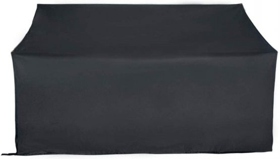 SIRUITON Garden Bench Cover 4 Seat 420D Waterproof Oxford Fabric Rip-Proof, UV & Water-Resistant Black 185x69x65/96 cm