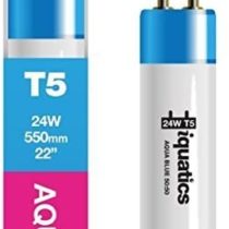 iQuatics Aquarium Tropical Fish Tank Fluorescent Light Bulb T5 (3 Pack), Purple, 24w 550mm 22"