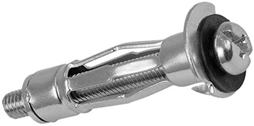 Merriway BH02856 Molly Bolt Plasterboard Hollow Wall Door Anchor, M5 x 43 mm (3/16 Inch x 1.9/16 Inch), Bright Zinc Plated