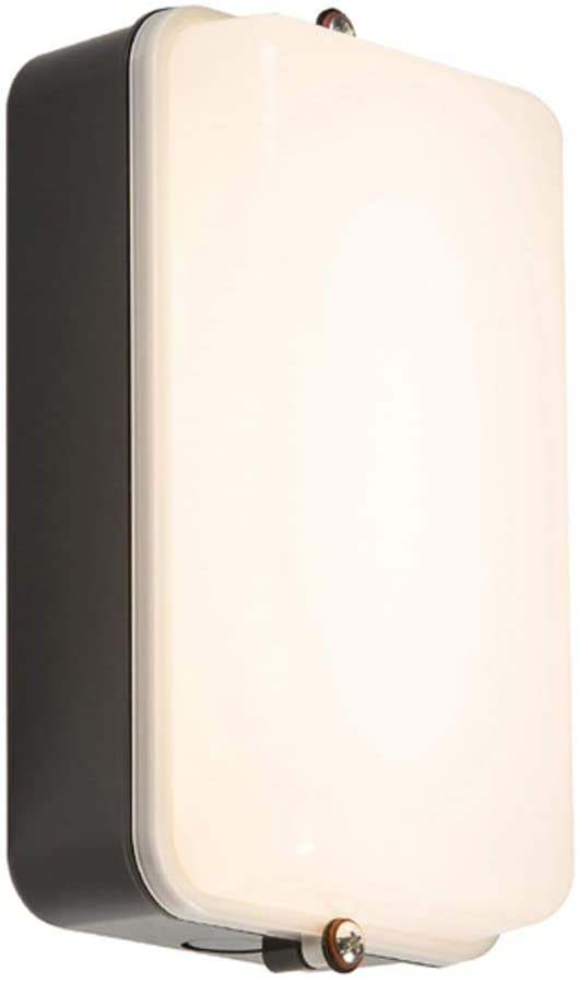 230V IP54 5W LED Security Amenity Bulkhead Black Base with Opal Diffuser Cool White 4000K, Black - Opal Diffuser