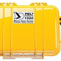 PELI 1020 Small Protective Watertight Case, IP67 Water- and Dustproof, 1L Capacity, Made in US, Yellow/Black Liner