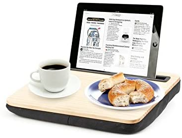 Kikkerland iBed Lap Desk, Tablet, for On A Bed In A Plane, While You Eat, Maximum Comfort, Wood US039W - Image 2
