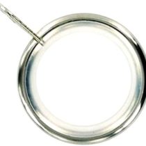 Merriway BH03198 Silent Running Metal Curtain Drapery Pole Rod Rings with Fixed Eye, Inner Diameter 23mm (7/8 inch) Outer Diameter 32mm (1.1/4 inch) - Chromed, Pack of 8