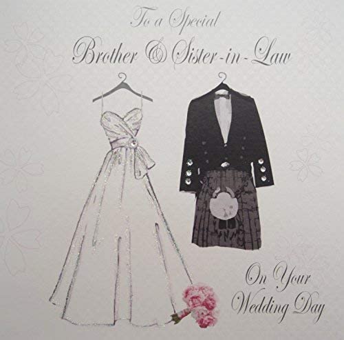 White Cotton Cards To A Special Brother & Sister-in-Law Day Handmade Wedding Card, PS17