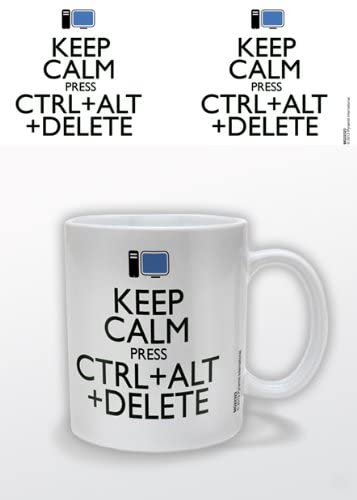 Pyramid International MG22323 "Keep Calm Ctrl Alt Delete Official Boxed Ceramic Coffee/Tea Mug, Multi-Colour, 11 oz/315 ml