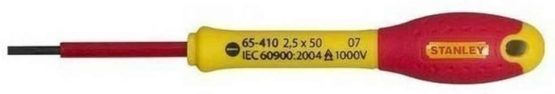 Stanley Fat Max Screwdriver Insulated Slotted 5.5X150Mm-Red And Yellow - Image 2
