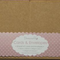 Trimcraft Dovecraft Essentials-Mini Cards & Envelopes-A7 Cream (20 Pack), paper, Brown