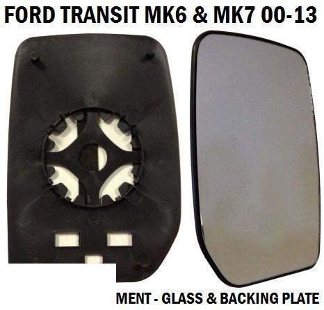 Tpuk Front Door Wing Mirror Glass For Transit Mk6 Mk7 2000-2014 Drivers Right Side 4059965, Multi - Image 2