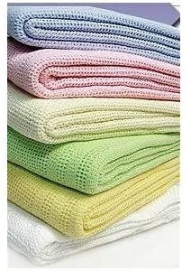 Cream Premium Quality 100% Cotton Cot Cellular Blanket,(100cmX150cm) Made in EU, King