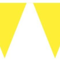 Bunting Yellow 10 metres long, with 15 Triangle Flags, Plastic
