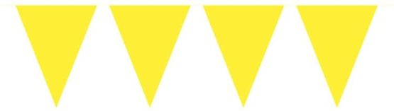 Bunting Yellow 10 metres long, with 15 Triangle Flags, Plastic