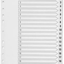 Q-Connect KF01356 A4 1-20 Polypropylene Index Multi Punched - White