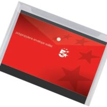 5 Star Envelope Wallet Polypropylene A4 Transparent Clear [Pack of 5]