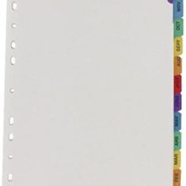 Q-Connect KF01524 Index A4 January to December Multi Punched Reinforced Tabbed - Multicolour