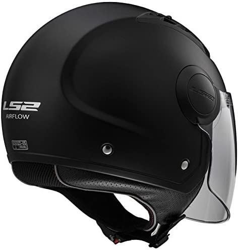LS2 Motorcycle Helmet - Open Face OF562 - Airflow LS2 Matt Black - L - Image 3