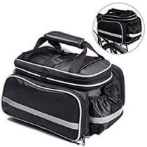 BODECIN Bicycle Pannier, Outdoor Waterproof Multi- function Portable Bicycle Pack Bike Pannier Carrying Luggage Package Rack Panniers Rear Seat Trunk Bag with Rainproof Cover