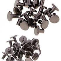 Weddecor Chicago Screw Rivets for Book Binding Arts Leather-crafts Handicrafts DIY Decoration with Flat Head Anti Resistant, Durable Brass, 9mm x 6mm, Gunmetal, 10pcs