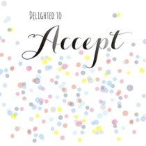 Claire Giles Quill"Delighted to Accept" Wedding Card, QUI007