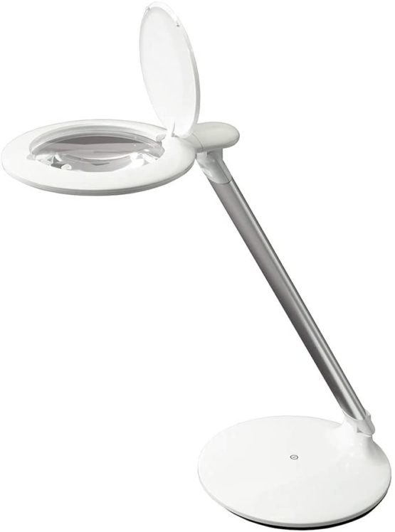 Daylight Company Halo Table Magnifier, Metal, White