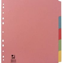 Q-CONNECT A4 5 Part Extra Wide Subject Divider, Pink