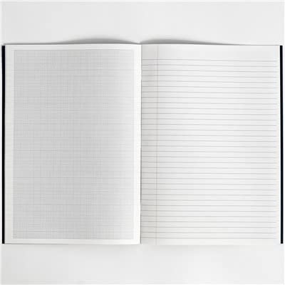 Rhino A4 Exercise Books, 64-Page / 8mm Lined with Margin & 10mm Graph Ruling Reverse Paper Notebook, 1-Pack - Image 3