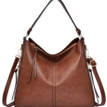 Hobo Handbags for Women Shoulder Bag Large Crossbody Bags with Tassel Leather Gun Tote Brown